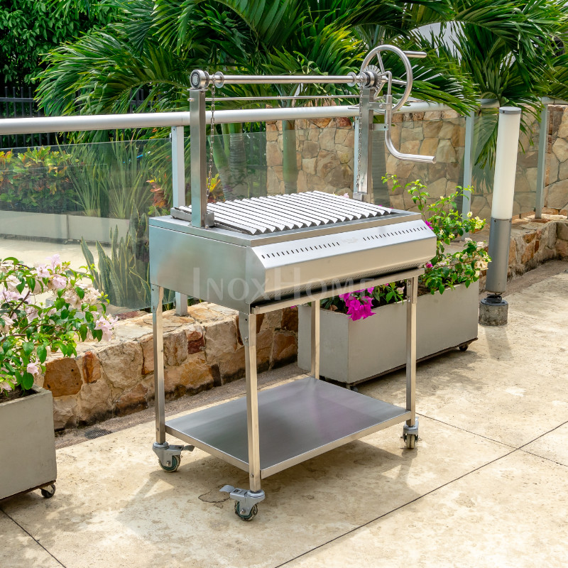 Asador Churrasquero a Carbón con Soporte