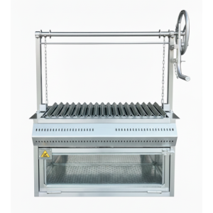 Asador churrasquero chino de empotrar con puerta de vidrio