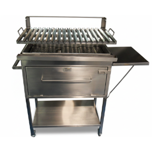 Asador Parrillero con caja china a Carbón con soporte