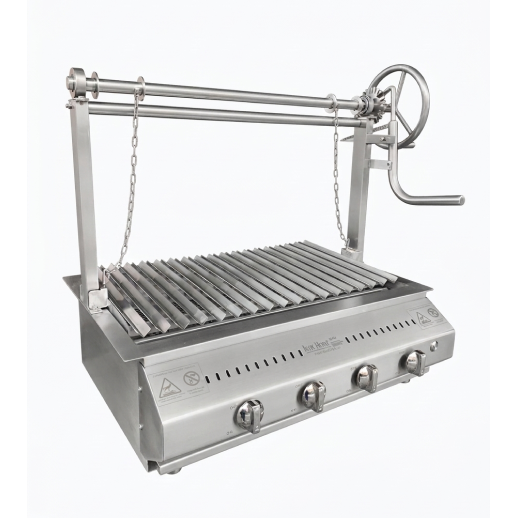 Asador hibrido de empotrar con mecanismo de subir y bajar